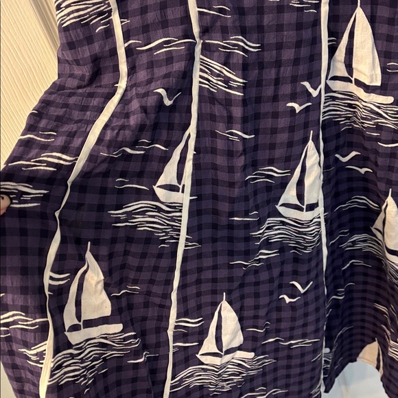 NWT Anthropologie Celadine Scallop Piped Mini Dress in Blue Motif, size XL - Picture 7 of 13